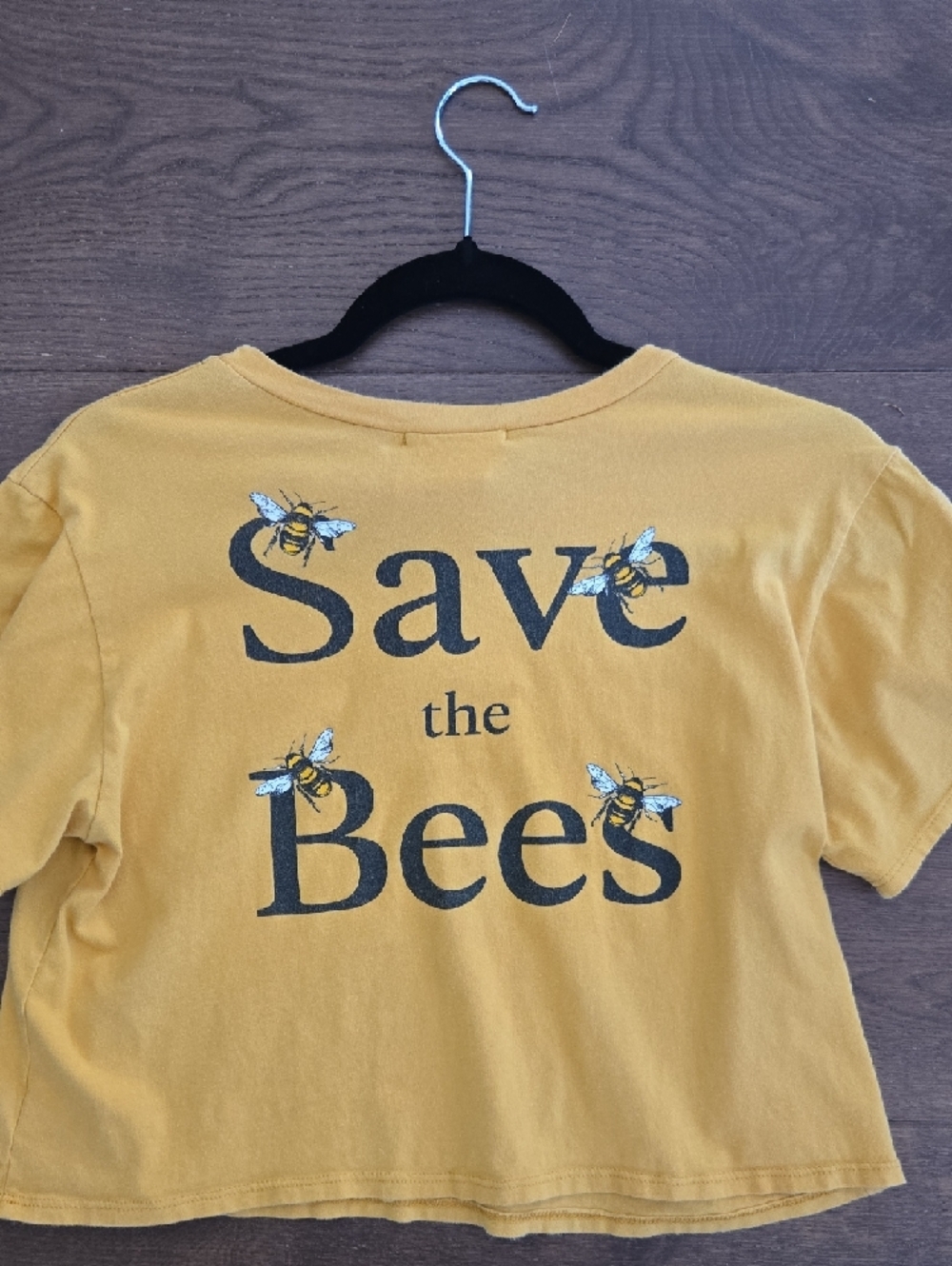 french pastry Mustard Yellow Tee with Bee Graphic